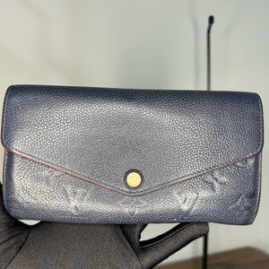 Louis Vuitton Navy Sarah Empreinte Wallet